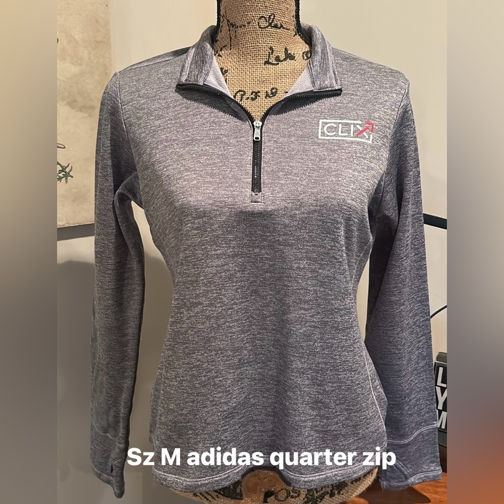 Adidas Heather Gray Women's Quarter Zip Sweatshirt
